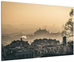 Obraz - Mesto pod hmlou (90x60 cm)