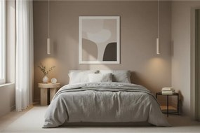 Závesné svietidlo Tuba, 1x béžové kovové tienidlo