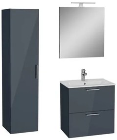 Kúpeľňová zostava s umývadlom 60 cm vrátane umývadlovej batérie, vtoku a sifónu VitrA Mia antracit KSETMIA60A, 1 ks