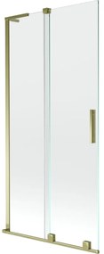 Mexen Velar L, 2-krídlová posuvná vaňová zástena 90 x 150 cm, 8mm číre sklo, zlatý lesklý profil, 896-090-003-01-50
