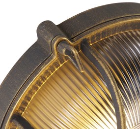 Nástenná a stropná lampa zlatá/mosadzná okrúhla IP44 - Noutica