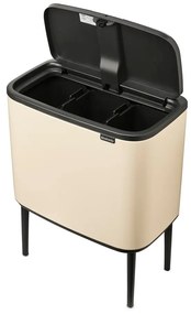 Béžový dotykový oceľový odpadkový kôš na triedený odpad 33 l Bo Touch Bin – Brabantia