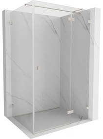 Mexen Lunar T, pravostranný výklopný sprchový kút 125 x 80 cm, 8mm číre sklo, oceľový profil, 834T-125-080-97-00-P