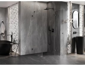 Mexen Lunar, 1-krídlový sprchový kút, pravý, 70 x 70 cm, 8mm číre sklo, grafitový profil, 834-070-070-95-00-P