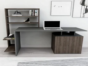 PC stolík Menile 2 (orech + antracit) . Vlastná spoľahlivá doprava až k Vám domov. 1094965