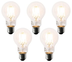 Sada 5 LED žiaroviek E27 A60 čírych 6W 630 lm 2200K