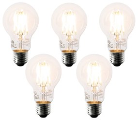 Sada 5 LED žiaroviek E27 A60 číre 6W 630lm 2200K
