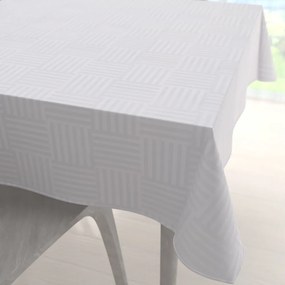 Biante Veľký dekoračný štvorcový obrus Monako PM-124 Pruhovaná šachovnica biela 230x230 cm