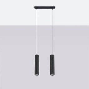Sollux SL.1574 - Luster na lanku KARBON 2xGU10/10W/230V čierna