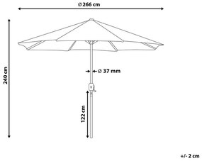 Záhradný slnečník 266 cm RANTOUL (polyester) (tmavosivá). Vlastná spoľahlivá doprava až k Vám domov. 1019430