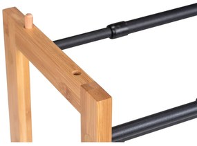 Kovový teleskopický stojan na topánky v čierno-prírodnej farbe Ecori – Wenko