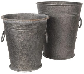 2ks dekoračné plechové vedrá - Ø 37 * 42/32 * 35 cm