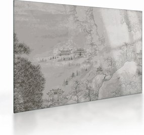 Sklenený obraz - Čínska krajina (70x50 cm)