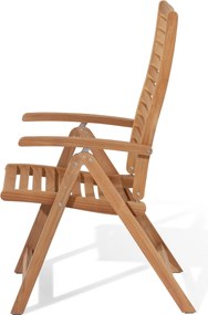 Stolička z tíkového dreva s vysokým nastaviteľným operadlom