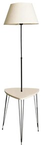 Stojacia lampa so stolíkom 1xE27/40W/230V čierna/krémová