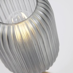 Stolová lampa v zlatej farbe so skleneným tienidlom (výška 40 cm) Hestia - Kave Home