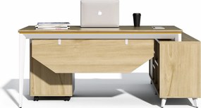 Kancelársky stôl s kontajnerom a komodou Houseland Profit Home 01 dub/biely