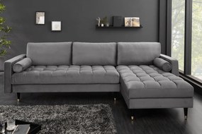 Rohová sedačka Cosy Velvet II sivý zamat