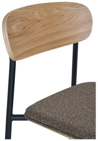 Čierna/hnedá stohovateľná barová stolička v dekore jaseňa (výška sedadla 66 cm) Estepona – House Nordic