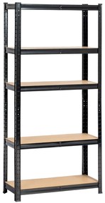 Kovový regál REGMET 70x30x154 cm čierny