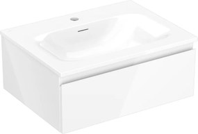 Mexen Orio, kúpeľňová skrinka 60 cm s umývadlom Vela, 1 zásuvka, biela lesklá, 91A10-06023-1-BF00-W23M00