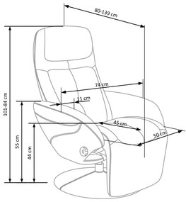 Polohovacie kreslo Optima 2, sivá