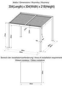 ZÁHRADNÉ KOMBO bioklimatická pergola s lamelami BestBerg BBP-9G + záhradný jedálenský set 4+1 BestBerg BBGF-62BK
