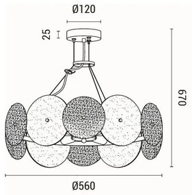 Luster na lanku 6xE14/40W/230V