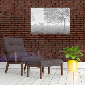 Obraz - Lúka s jeleňami (90x60 cm)