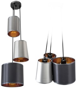 Toolight - Industriálne závesné svietidlo 3xE27 60W APP971-3cp, Biela-šedá-čierna, OSW-03212