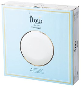Plytký tanier so zlatým lemom Coupe 27 cm set 4 ks – Flow - 492540