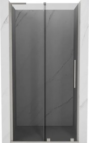 Mexen Velar L, posuvné sprchové dvere do otvoru 110 cm, 8mm šedé sklo, brúsená oceľ, 871-110-003-41-97