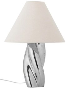 Stolová lampa v striebornej farbe s textilným tienidlom (výška 49 cm) Silva – Bloomingville
