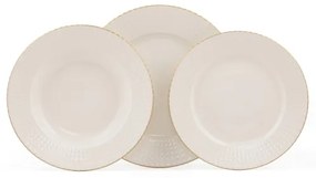 18-dielna porcelánová jedálenská súprava v bielo-zlatom prevedení