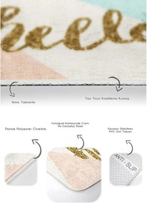 Zamatové kúpeľňové predložky v krémovej a zlatej farbe v súprave 2 ks 60x100 cm Hello – Mila Home