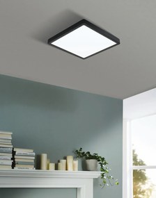 EGLO LED stropné svietidlo FUEVA 5, 20W, teplá biela, 28,5x28,5cm, štvorcové, čierne