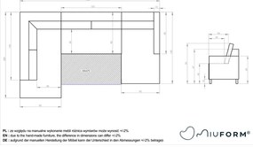 Svetlobéžová rozkladacia pohovka do "U" Miuform Charming Charlie, ľavý roh