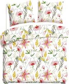 BAVLNENÉ OBLIEČKY COTTONLOVE 200X220 CM, 2 KS 70X80 CM KVETY