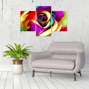 Obraz - Farebná ruža (90x60 cm)