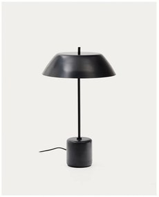Čierna mramorová stolová lampa s kovovým tienidlom (výška 58 cm) Sayra – Kave Home
