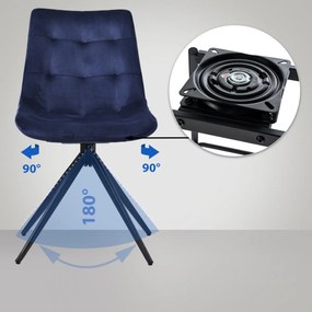 Jedálenská stolička Merna - zamat - Tmavo modrá