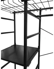 Čierny šatník Kave Home Storn, výška 182 cm