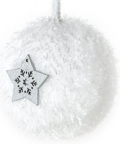 VIANOČNÁ BANKA NA STROMČEK SADA 4 KS (FI) 10 CM BIELA