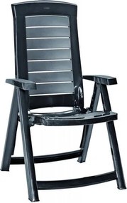 ALLIBERT ARUBA Záhradná stolička polohovacia, 61 x 72 x 110 cm, grafit 17180080