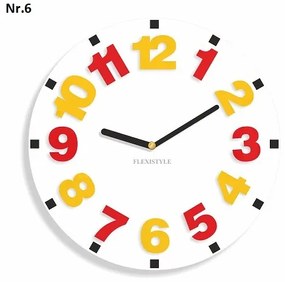 Detské nástenné hodiny s farebnými číslami žltá