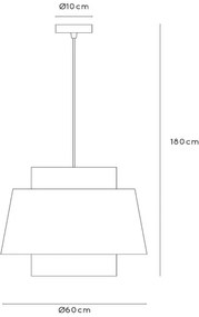 Lucide 21435/60/38 - Luster na lanku TRIBUTE 1xE27/40W/230V krémová