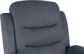 Relaxačné polohovacie TV kreslo FORN — látka, sivá, nosnosť 130 kg