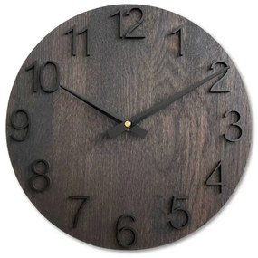 Elegantné nástenné hodiny z masívneho dubu I SENTOP MAS016-OSMO-3169-heads-black