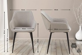 Jedálenská stolička látka Vessa - svetlo šedá