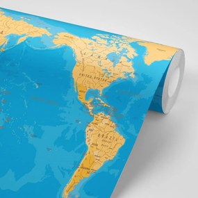 Tapeta mapa sveta v zaujímavom prevedení - 150x100